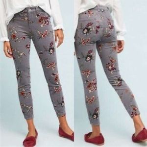 Anthropologie Pilcro and the Letterpress Floral Corduroy High Rise Skinny Pants